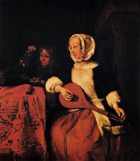 Gabriel Metsu Woman Tuning a Mandolin